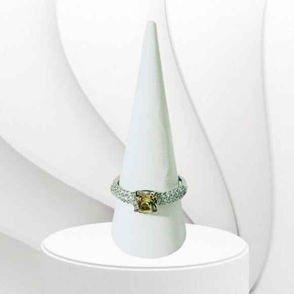 BP STERLING CLUB DARK SMOKEY TOPAZ CUBIC ZIRCONIA RING (Size 10) - Picture 2 of 7